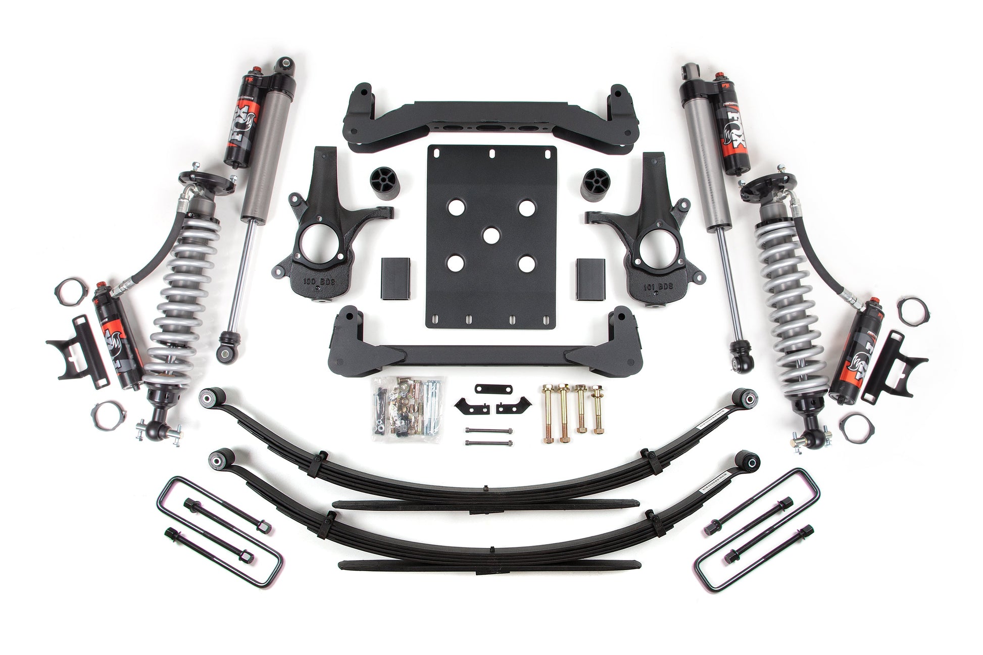 4 Inch Lift Kit FOX 2.5 Performance Elite Leaf Springs Coil-Over 07-13 Silverado/Sierra 1500 BDS Suspension