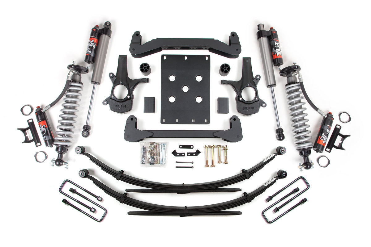 4 Inch Lift Kit FOX 2.5 Performance Elite Leaf Springs Coil-Over 07-13 Silverado/Sierra 1500 BDS Suspension