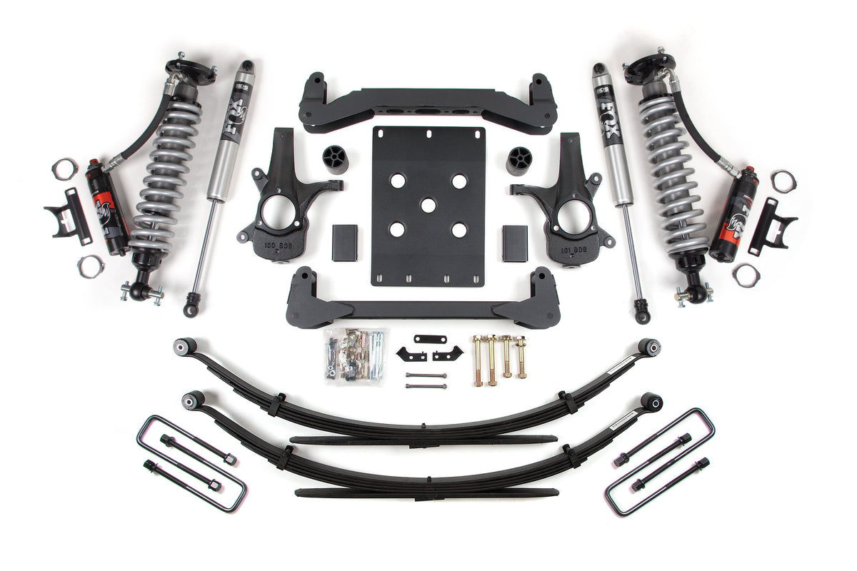 4 Inch Lift Kit FOX 2.5 Performance Elite Leaf Springs Coil-Over 07-13 Silverado/Sierra 1500 BDS Suspension-1