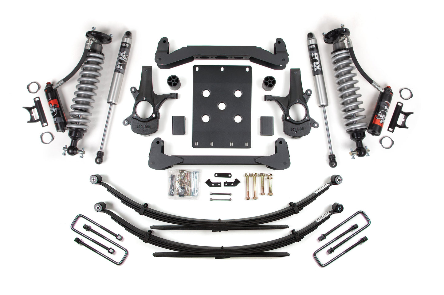 4 Inch Lift Kit FOX 2.5 Performance Elite Leaf Springs Coil-Over 07-13 Silverado/Sierra 1500 BDS Suspension-1