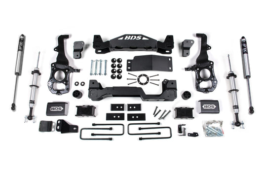 4 Inch Lift Kit FOX 2.0 Strut Ford F150 21-24 4WD 1 Inch Block Fox 2.0 Performance Shocks BDS Suspension