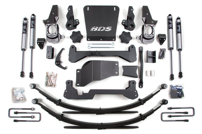 7 Inch Lift Kit Silverado/Sierra 2500HD/3500 01-10 4WD Standard Knuckle Leaf Springs BDS Suspension-1