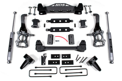 6 Inch Lift Kit Ford F150 15-20 2WD 4 Inch Block Kit BDS Suspension-1