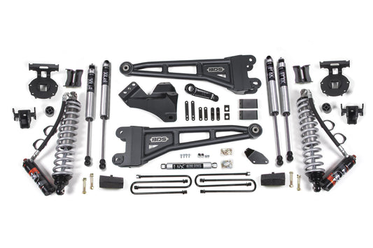 4 Inch Lift Kit w/ Radius Arm FOX 2.5 Performance Elite Coil-Over Conversion Ford F250/F350 Super Duty 05-07 4WD Fox 2.5 Performance Shocks Diesel Block Kit Without Factory Overload Fox 2.5 Performance Shocks BDS Suspension