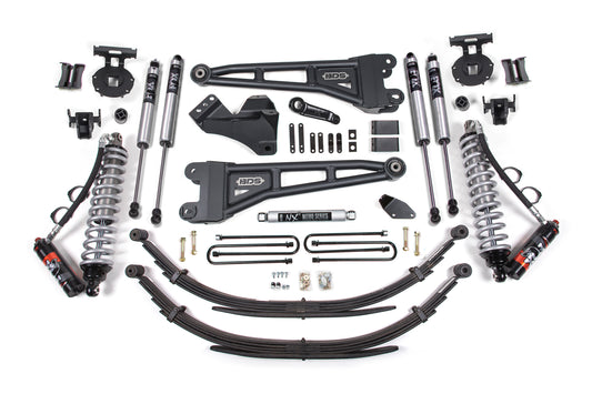 08-10 Ford F-250/F-350 4WD 4 Inch Radius Arm Lift Kit, 4 Inch Rear Lift, Leaf Spring, Diesel - Fox 2.5 Performance Elite Series C/O Front, Fox 2.0 IFP Performance Series Aux Front, Fox 2.0 IFP Performance Series Rear BDS Suspension