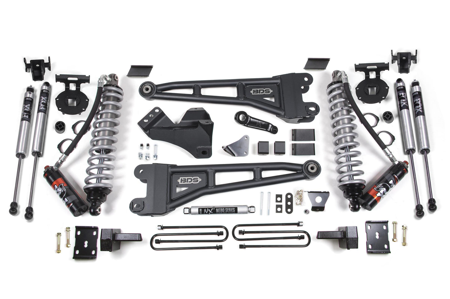 6 Inch Lift Kit w/ Radius Arm FOX 2.5 Performance Elite Coil-Over Conversion Ford F250/F350 Super Duty 05-07 4WD Diesel 4 Inch Block Without Overload BDS Suspension