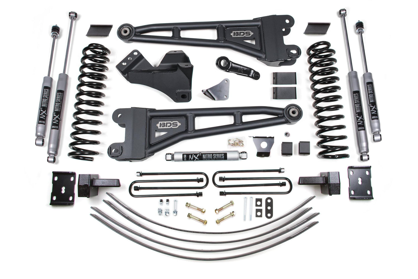 6 Inch Lift Kit w/ Radius Arm Ford F250/F350 Super Duty 05-07 4WD Diesel 4 Inch Block Add A Leaf Without Overload BDS Suspension