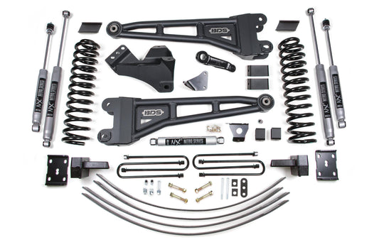 6 Inch Lift Kit w/ Radius Arm Ford F250/F350 Super Duty 05-07 4WD Diesel 4 Inch Block Add A Leaf Without Overload BDS Suspension