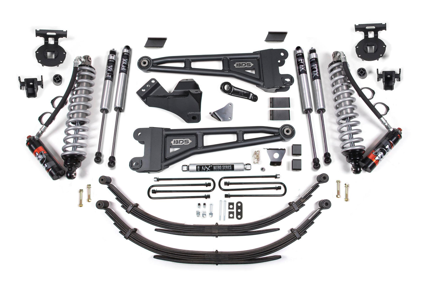 6 Inch Lift Kit w/ Radius Arm FOX 2.5 Performance Elite Coil-Over Conversion Ford F250/F350 Super Duty 05-07 4WD Diesel 6 Inch Leaf Springs BDS Suspension