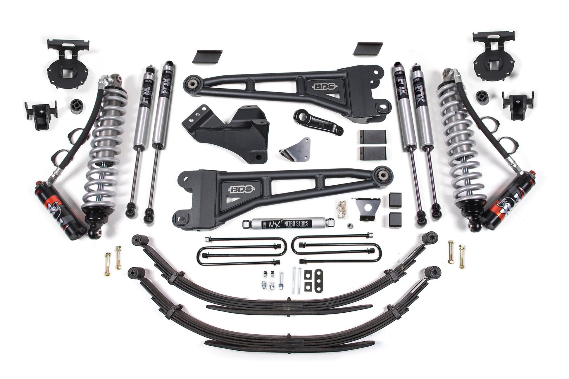 6 Inch Lift Kit w/ Radius Arm FOX 2.5 Performance Elite Coil-Over Conversion Ford F250/F350 Super Duty 05-07 4WD Diesel 6 Inch Leaf Springs BDS Suspension