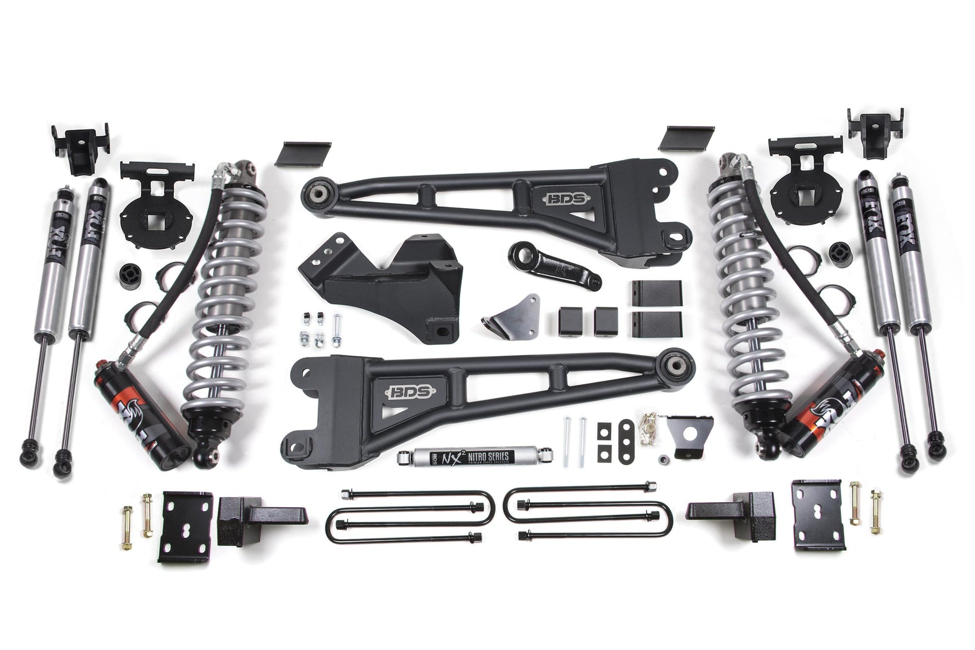 6 Inch Lift Kit w/ Radius Arm FOX 2.5 Performance Elite Coil-Over Conversion Ford F250/F350 Super Duty 08-10 4WD Diesel Block Kit Without Factory Overload BDS Suspension