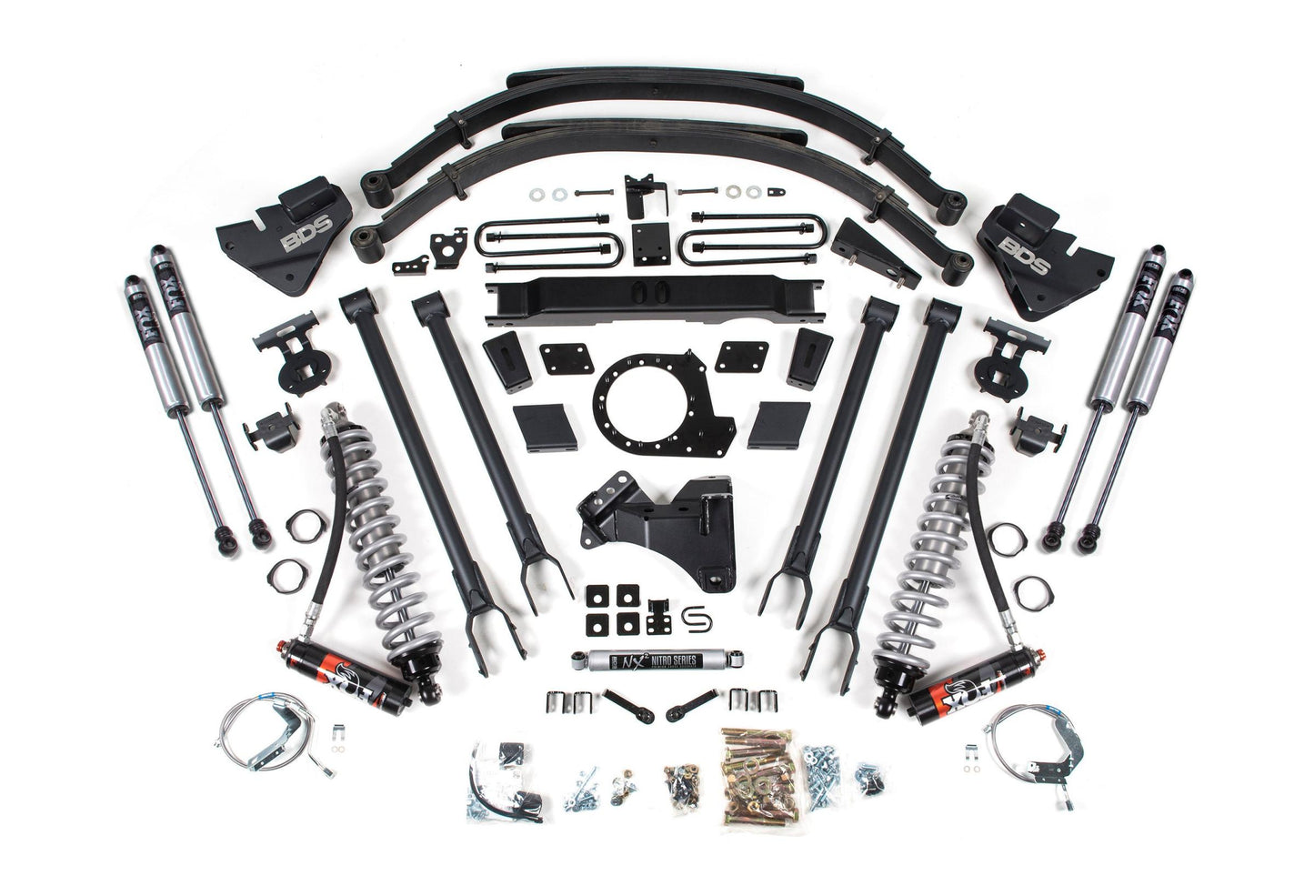 9 inch Inch Lift Kit w/ 4-Link FOX 2.5 Performance Elite Coil-Over Conversion Ford F250/F350 Super Duty 20-22 4WD Diesel BDS Suspension