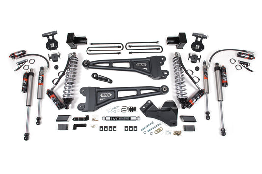 4 Inch Lift Kit w/ Radius Arm FOX 2.5 Performance Elite Coil-Over Conversion Ford F250/F350 Super Duty 17-19 4WD Diesel 5 Inch Block 3 Leaf Main FOX 2.5 Performance Elite BDS Suspension