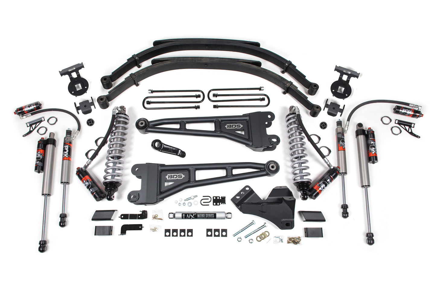 4 Inch Lift Kit w/ Radius Arm FOX 2.5 Performance Elite Coil-Over Conversion Ford F250/F350 Super Duty 17-19 4WD Diesel Leaf Springs FOX 2.5 Performance Elite BDS Suspension