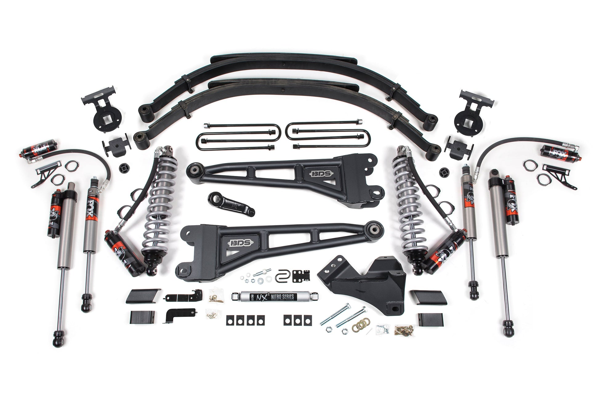 4 Inch Lift Kit w/ Radius Arm FOX 2.5 Performance Elite Coil-Over Conversion Ford F250/F350 Super Duty 17-19 4WD Diesel Leaf Springs FOX 2.5 Performance Elite BDS Suspension