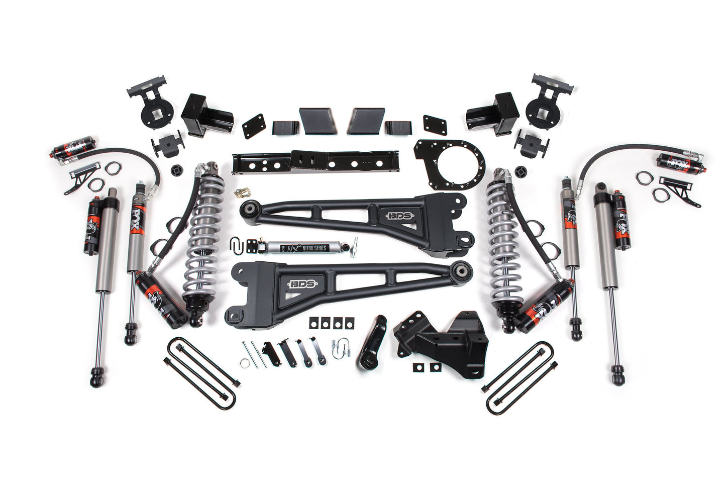 20-22 Ford F-250/F-350 4WD 7 Inch Radius Arm Lift Kit, 5 Inch Rear, Block, Diesel - Fox 2.5 Performance Elite Series C/O Front, Fox 2.5 Performance Elite Series Aux Front, Fox 2.5 Performance Elite Series Rear BDS Suspension