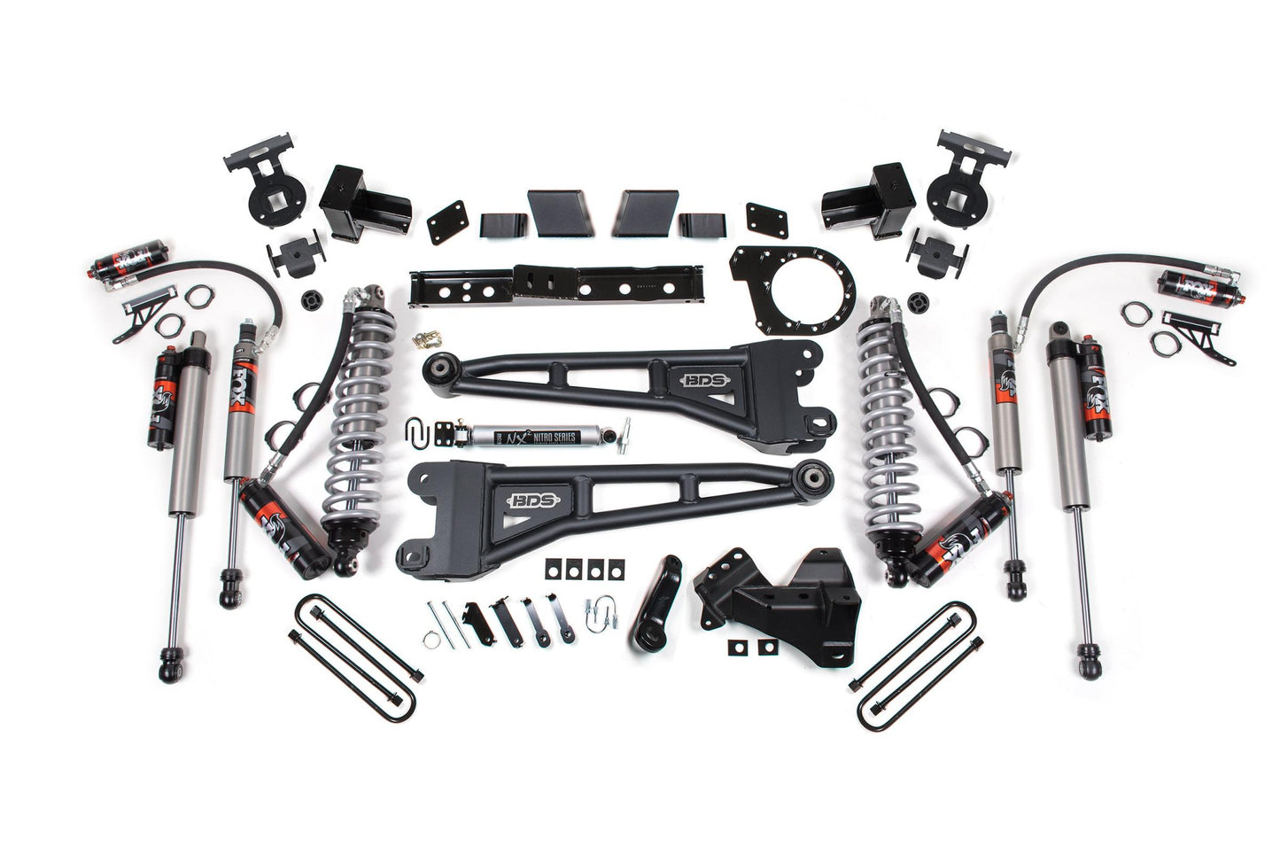 6 Inch Lift Kit w/ Radius Arm FOX 2.5 Performance Elite Coil-Over Conversion Ford F250/F350 Super Duty 17-19 4WD Diesel 5 Inch Block With 2 Leaf Main Performance Elite BDS Suspension