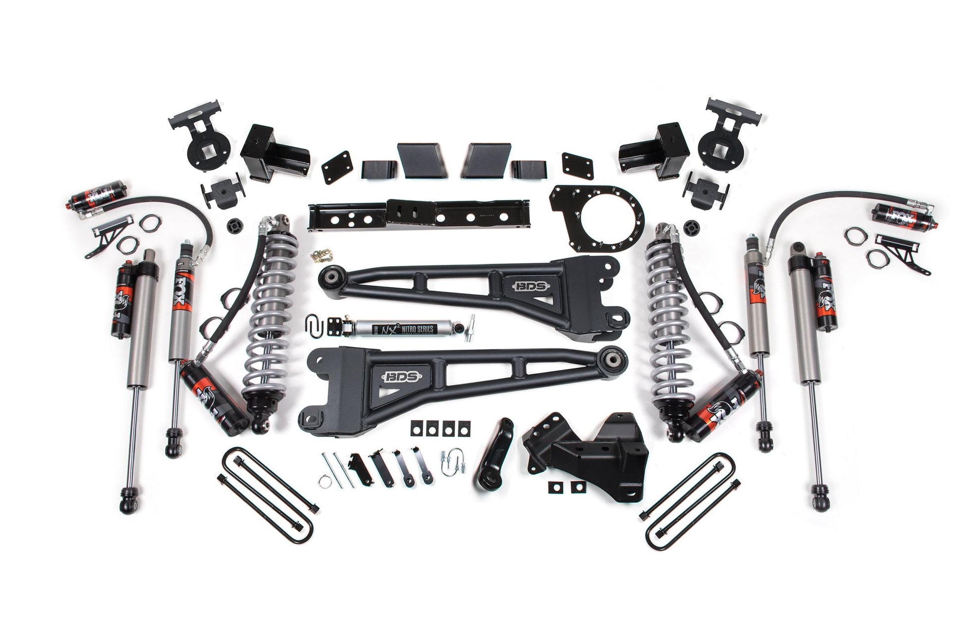6 Inch Lift Kit w/ Radius Arm FOX 2.5 Performance Elite Coil-Over Conversion Ford F250/F350 Super Duty 17-19 4WD Diesel 5 Inch Block With 2 Leaf Main Performance Elite BDS Suspension