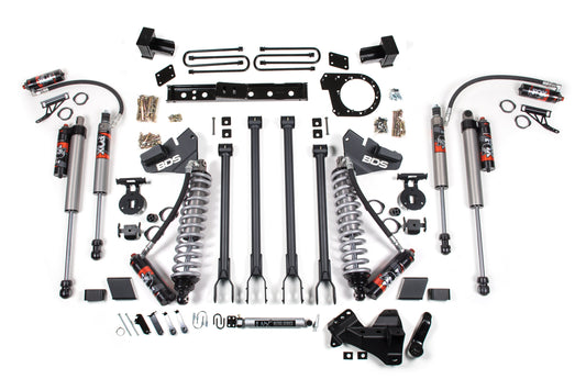 7 Inch Lift Kit w/ 4-Link FOX 2.5 Performance Elite Coil-Over Conversion Ford F250/F350 Super Duty 20-22 4WD Diesel BDS Suspension-1
