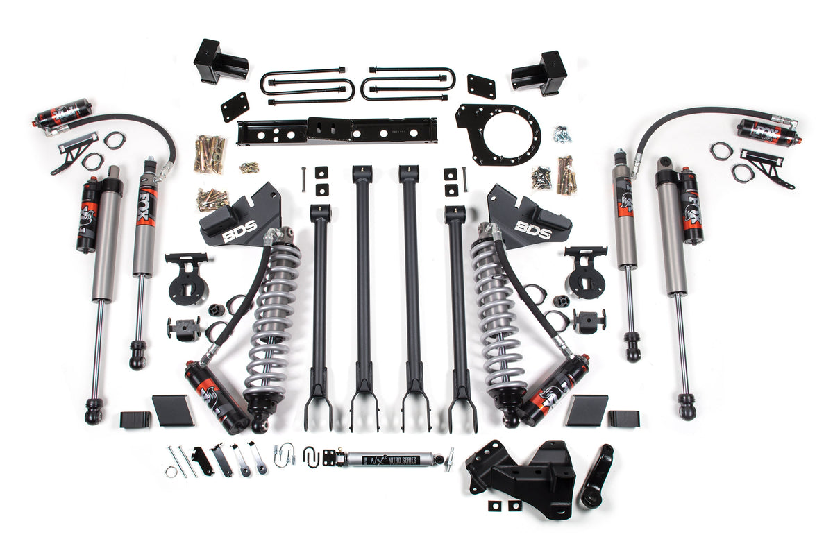 7 Inch Lift Kit w/ 4-Link FOX 2.5 Performance Elite Coil-Over Conversion Ford F250/F350 Super Duty 20-22 4WD Diesel BDS Suspension-1