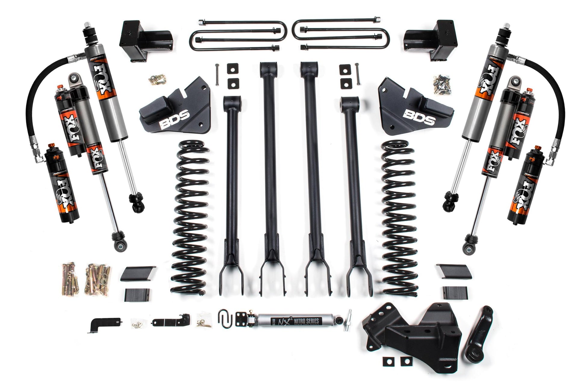 5 Inch Lift Kit w/ 4-Link Ford F250/F350 Super Duty 20-22 4WD Diesel 4 Inch Block BDS Suspension