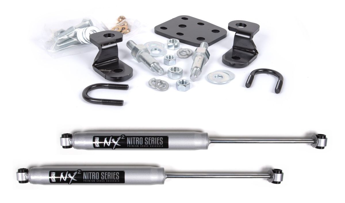 Dual Steering Stabilizer Kit w/ NX2 Shocks Silverado/Sierra 2500HD 01-10 & SUV 2500 01-06 4WD BDS Suspension