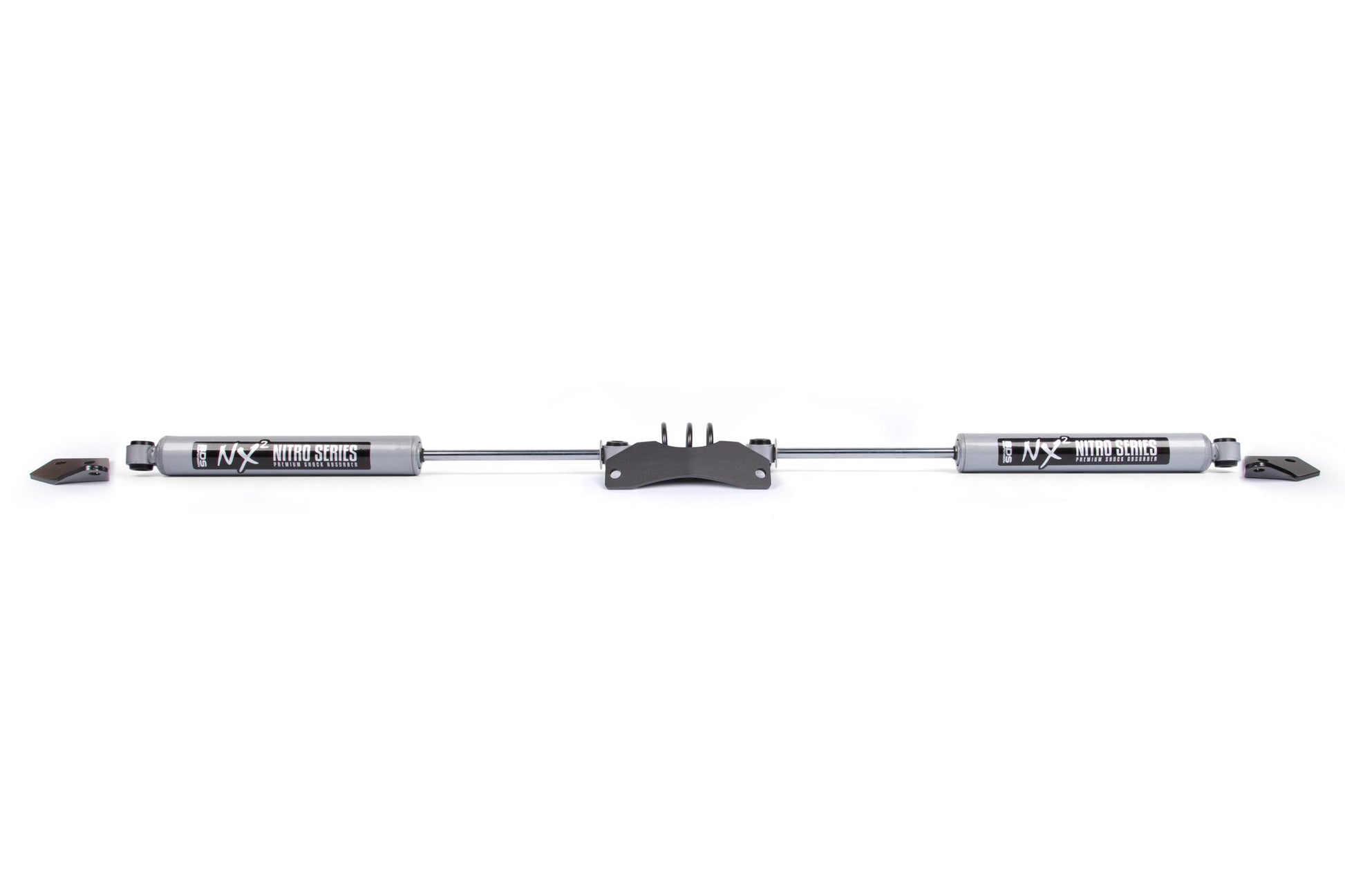 Dual Steering Stabilizer Kit w/ NX2 Shocks Dodge Ram 1500 Mega Cab 06-08 4WD Y-Style Steering BDS Suspension