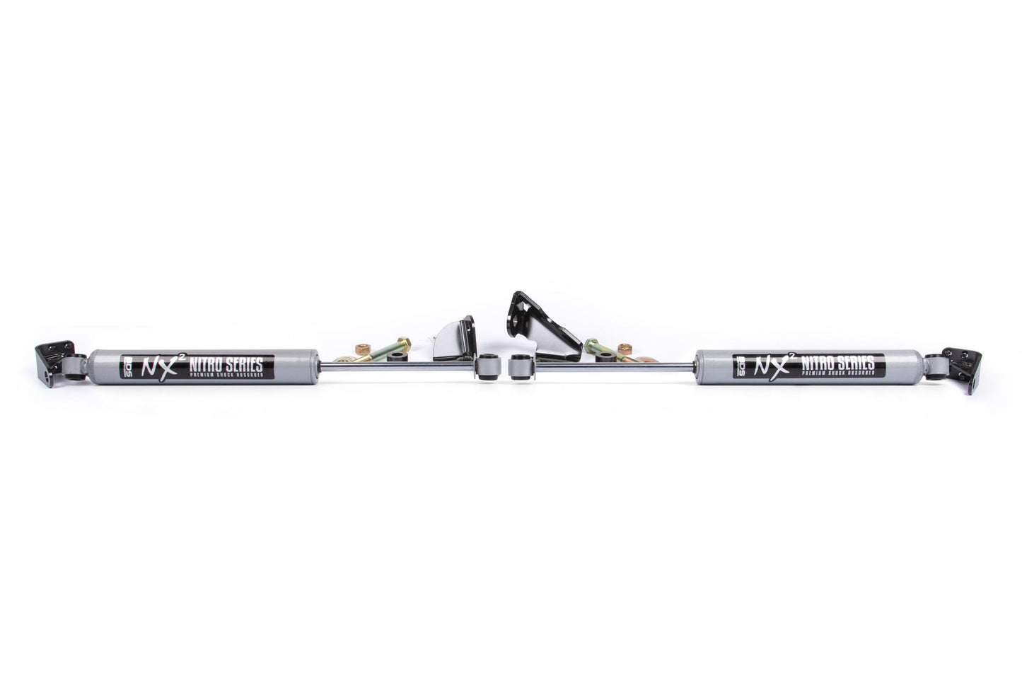 Dual Steering Stabilizer Kit w/ NX2 Shocks Ford F150 04-08 4WD With Strut Spacers BDS Suspension