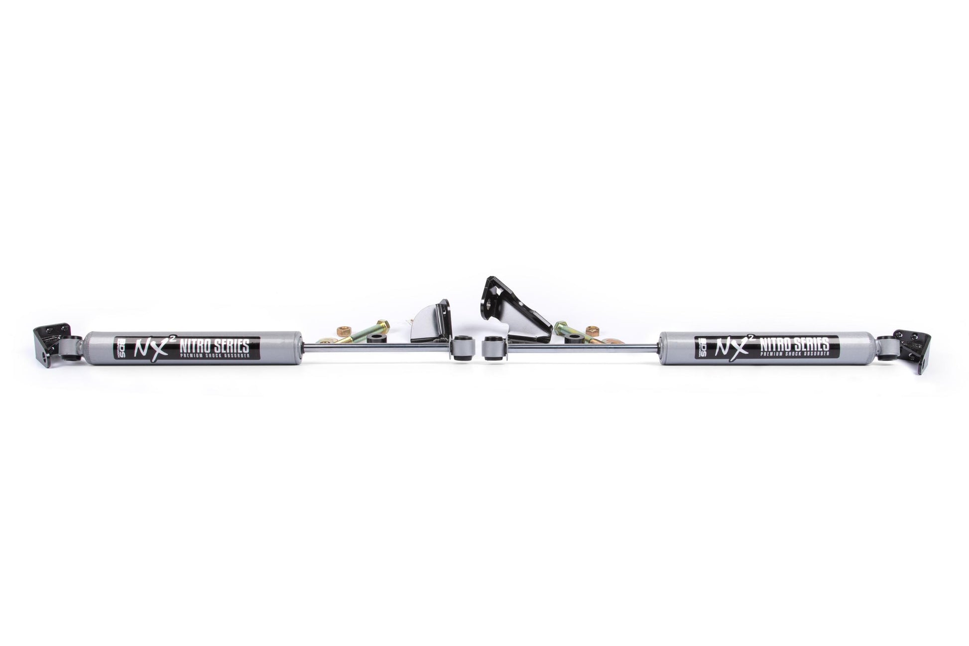 Dual Steering Stabilizer Kit w/ NX2 Shocks Ford F150 04-08 4WD With Strut Spacers BDS Suspension
