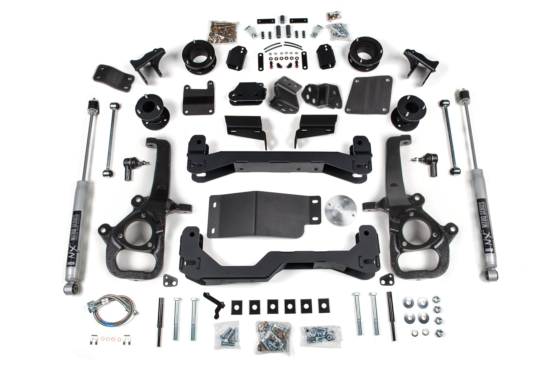 25 Ram 1500 w/ Air Ride 4WD 4 Inch Lift Kit, 3 Inch Rear Lift, Spacer - Large Bore - Strut Spacer, NX2 Nitro Series Shocks BDS Suspension