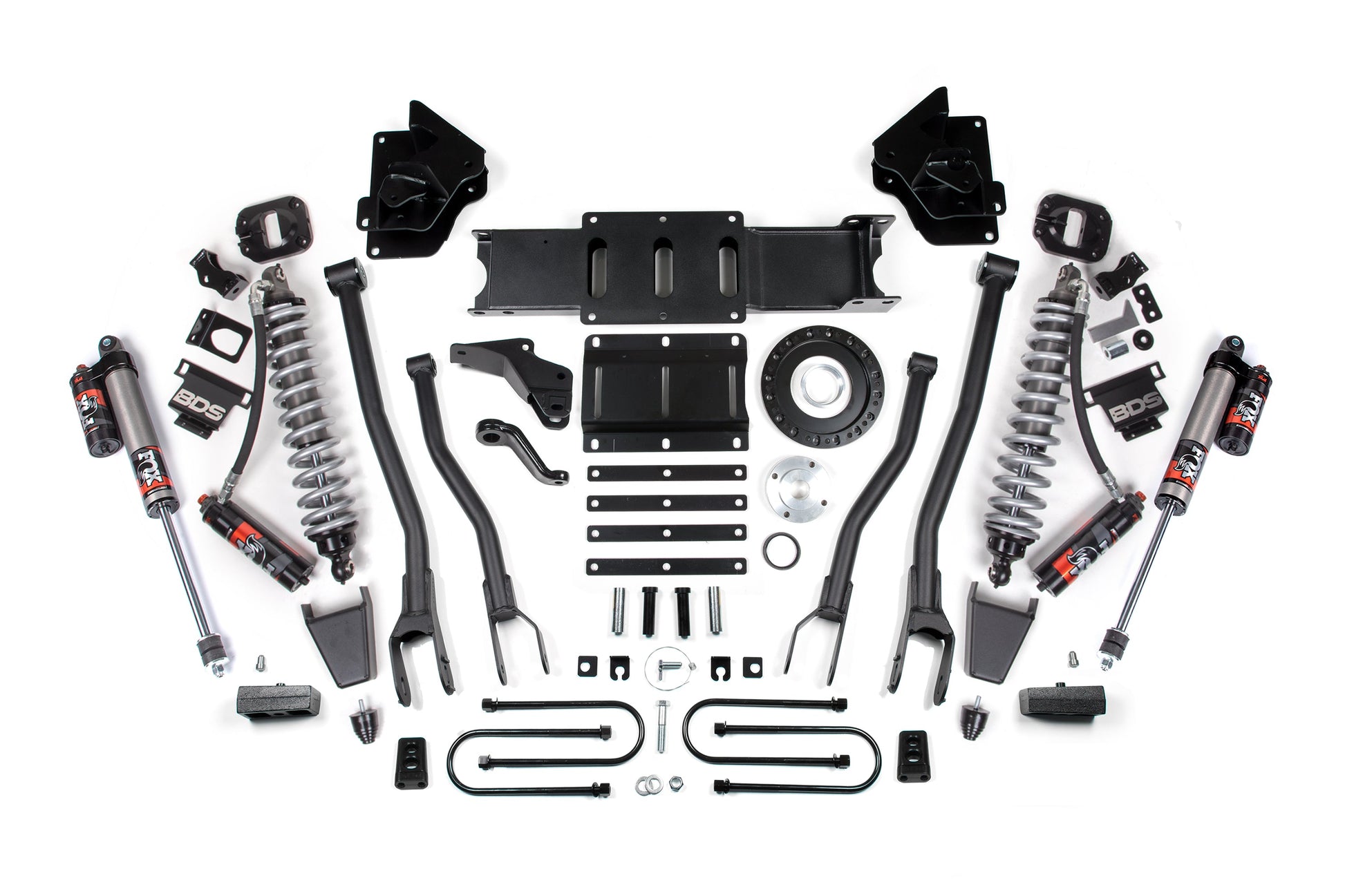 13-18 Ram 3500 4WD 4 Inch 4-Link Lift Kit, 2 Inch Rear, Block, 8 Bolt Diesel - Fox 2.5 Performance Elite Series C/O Front, Fox 2.5 Performance Elite Series Rear BDS Suspension