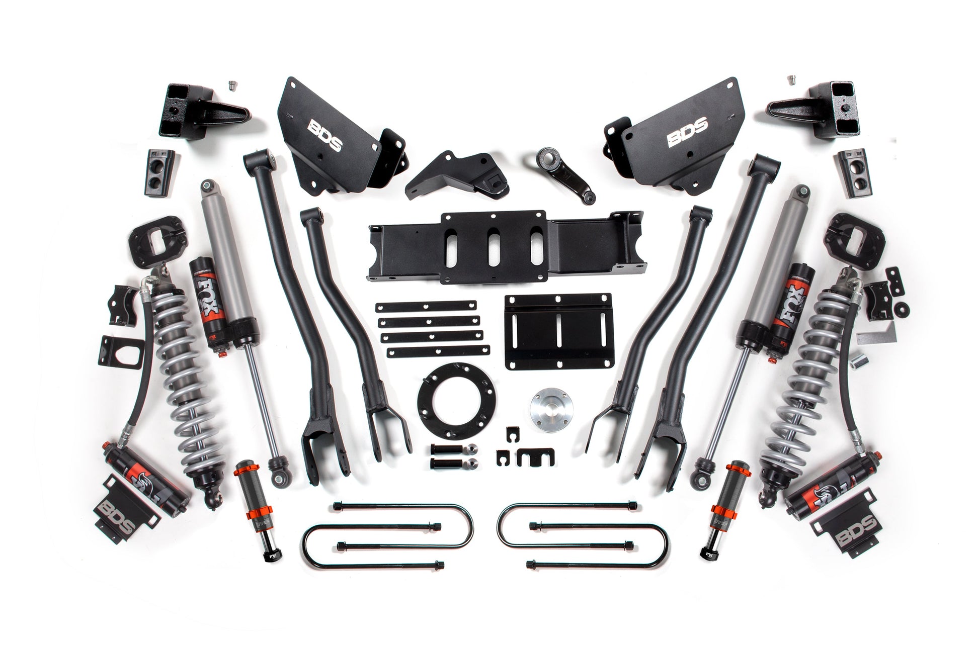 13-18 Ram 3500 4WD 6 Inch 4-Link Lift Kit, 4 Inch Rear, Block, 8 Bolt Diesel - Fox 2.5 Performance Elite Series C/O Front, Fox 2.5 Performance Elite Series Rear BDS Suspension