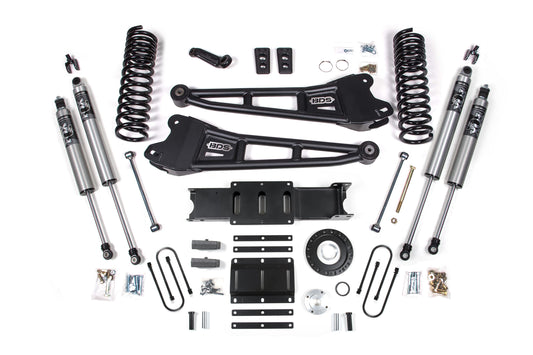 13-18 Ram 3500 4WD (Diesel) 6 Inch Radius Arm Lift Kit, 8-Bolt Indexing Ring, 5 Inch Rear Lift, Block - NX2 Nitro Series Shocks BDS Suspension