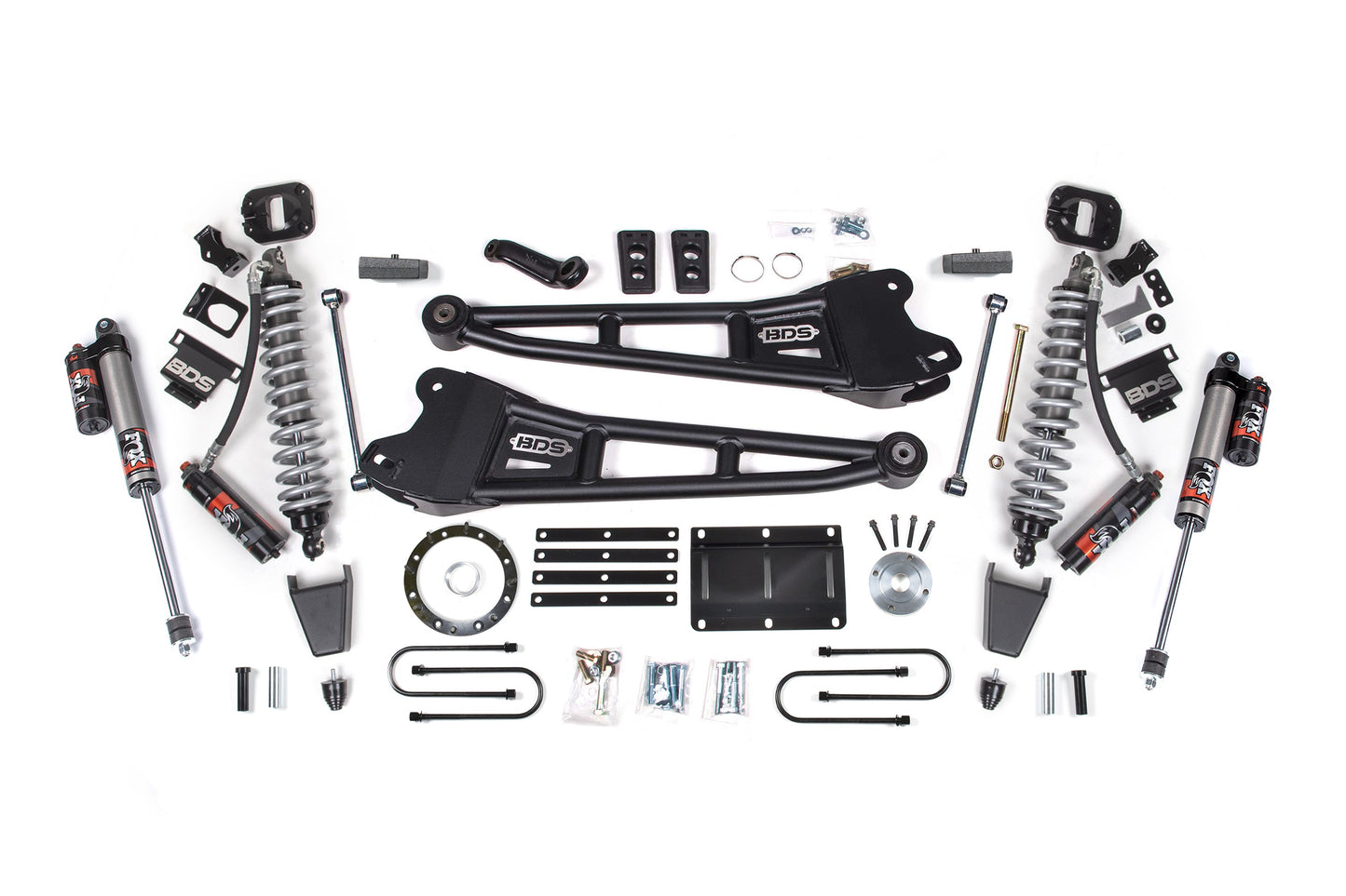 13-18 Ram 3500 4WD 6 Inch Radius Arm Lift Kit, 4 Inch Rear, Block, 8 Bolt Diesel - Fox 2.5 Performance Elite Series C/O Front, Fox 2.5 Performance Elite Series Rear BDS Suspension