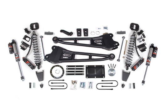 13-18 Ram 3500 4WD 6 Inch Radius Arm Lift Kit, 4 Inch Rear, Block, 8 Bolt Diesel - Fox 2.5 Performance Elite Series C/O Front, Fox 2.5 Performance Elite Series Rear BDS Suspension
