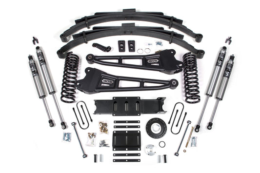 13-18 Ram 3500 4WD (Diesel) 6 Inch Radius Arm Lift Kit, 8-Bolt Indexing Ring, 4 Inch Rear Lift, Block - NX2 Nitro Series Shocks BDS Suspension
