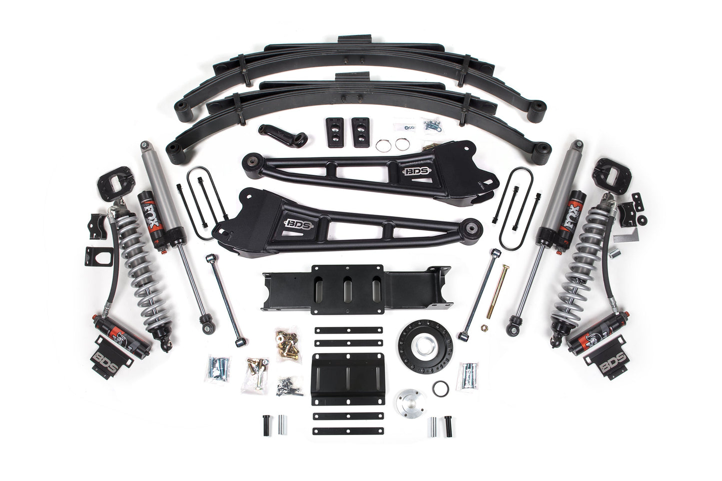 13-18 Ram 3500 (Diesel) 6 Inch Coilover Conversion Kit, 4.5 Inch Rear Lift, Leaf Spring, 8 Bolt - Fox 2.5 Performance Elite Series C/O, Fox 2.5 Performance Elite Series Shocks BDS Suspension