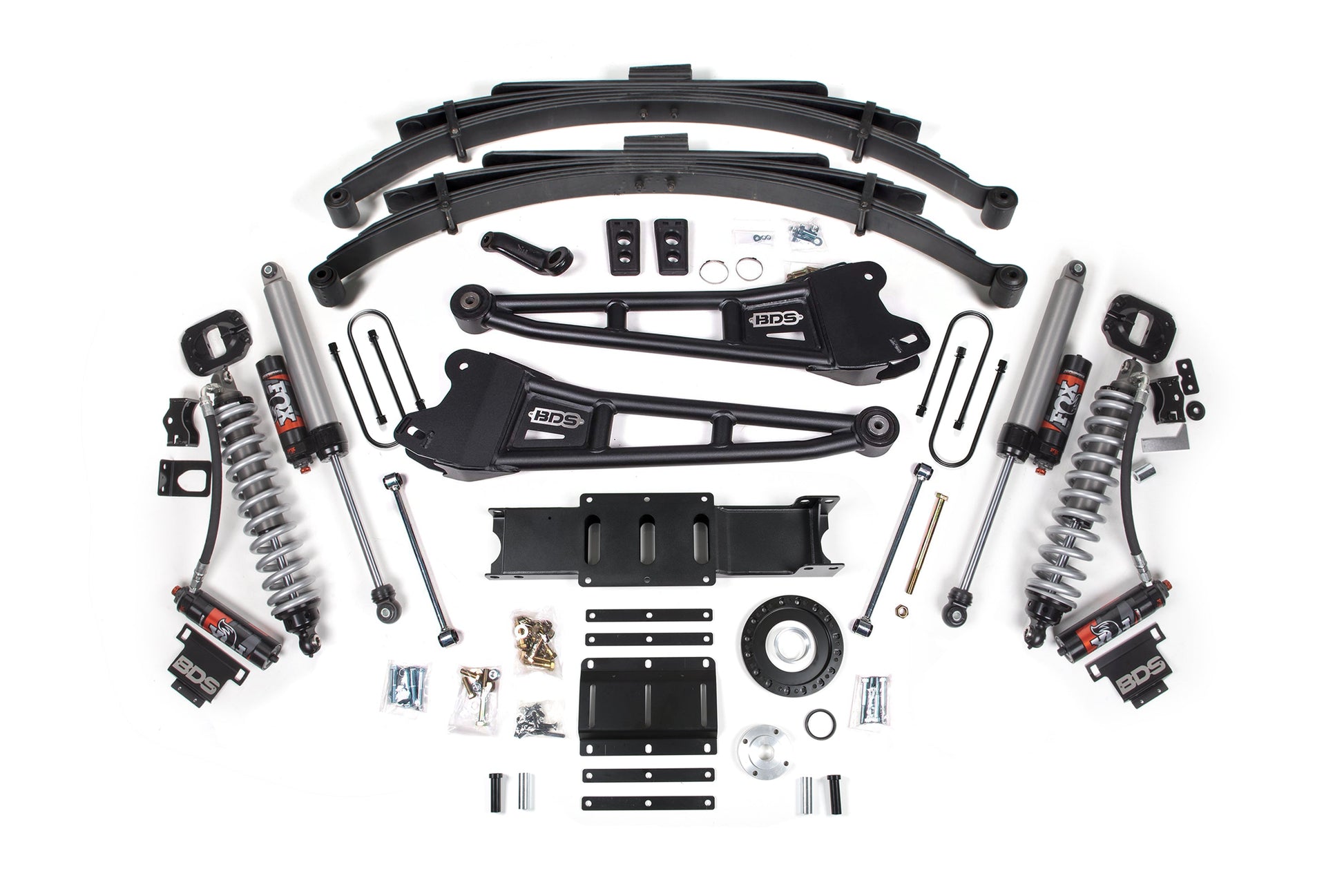 13-18 Ram 3500 (Diesel) 6 Inch Coilover Conversion Kit, 4.5 Inch Rear Lift, Leaf Spring, 8 Bolt - Fox 2.5 Performance Elite Series C/O, Fox 2.5 Performance Elite Series Shocks BDS Suspension