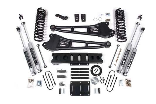 13-18 Ram 3500 4WD (Diesel) 6 Inch Radius Arm Lift Kit, 6-Bolt Indexing Ring, 4.5 Inch Rear Lift, Leaf Spring - Fox 2.0 IFP Performance Series Shocks BDS Suspension