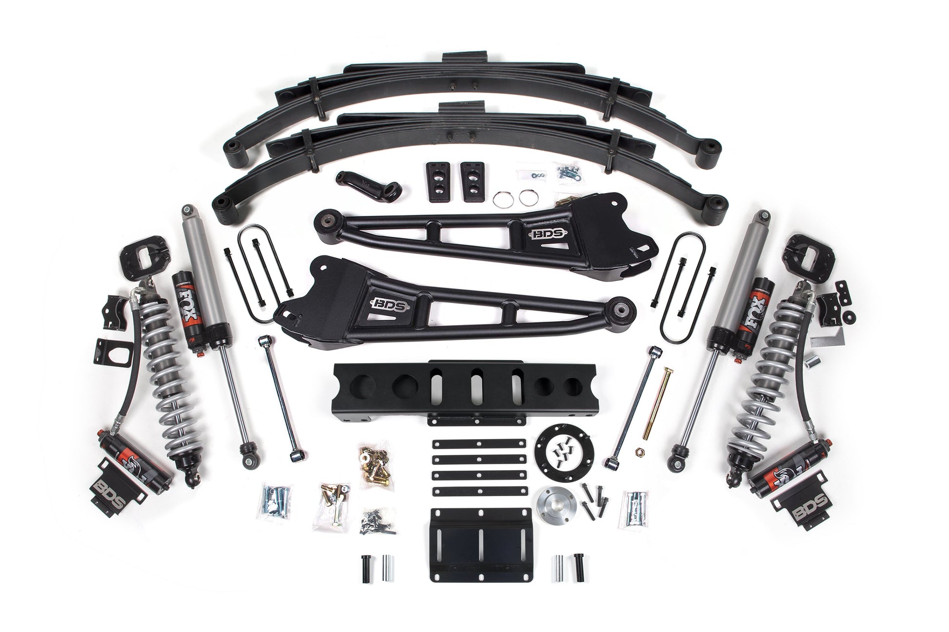 13-18 Ram 3500 (Diesel) 6 Inch Coilover Conversion Kit, 4.5 Inch Rear Lift, Leaf Spring, 6 Bolt - Fox 2.5 Performance Elite Series C/O, Fox 2.5 Performance Elite Series Shocks BDS Suspension