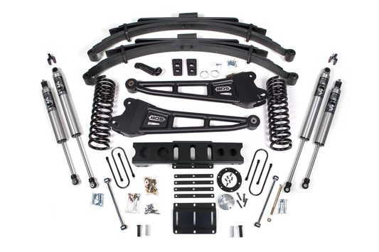 13-18 Ram 3500 4WD (Diesel) 6 Inch Radius Arm Lift Kit, 4.5 Inch Rear Lift, Leaf Spring, 6 Bolt - Fox 2.5 Performance Series Shocks BDS Suspension