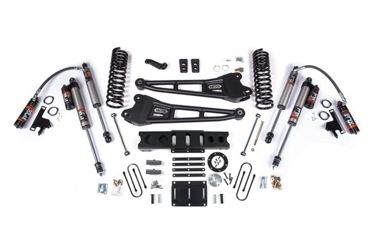 13-18 Ram 3500 4WD (Diesel) 6 Inch Radius Arm Lift Kit, 6-Bolt Indexing Ring, 4 Inch Rear Lift, Block - Fox 2.5 Performance Elite Series Shocks BDS Suspension