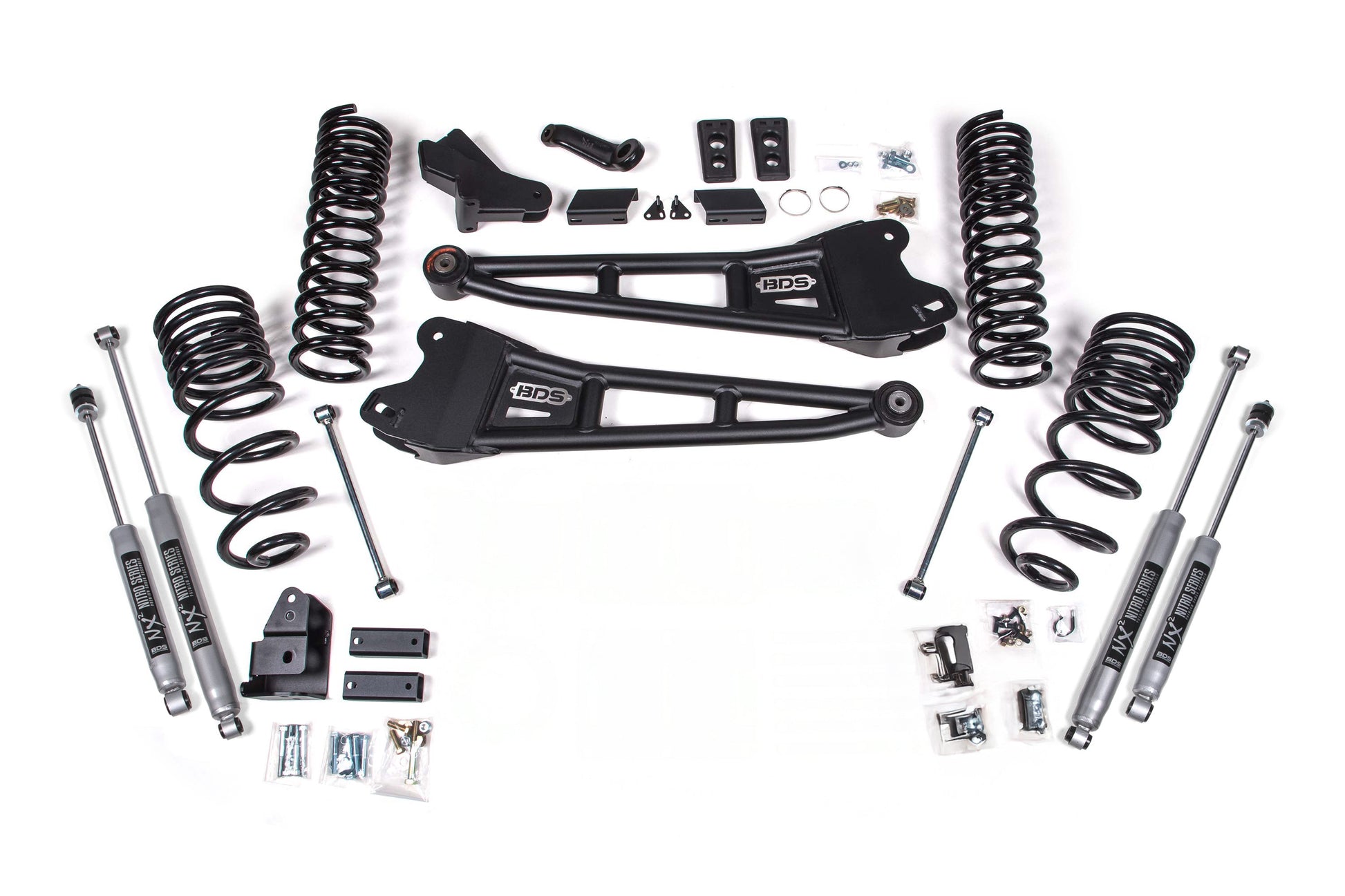 25-26 Ram 2500 4WD (Diesel) 4 Inch Radius Arm Lift Kit, 2.5 Inch Rear Lift, Coil Spring - Fox 2.5 Performance Elite Series Shocks BDS Suspension
