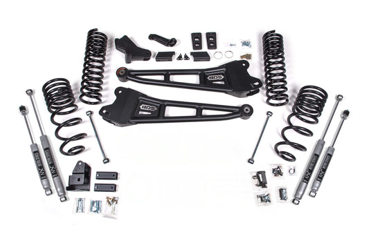 25-26 Ram 2500 4WD (Diesel) 4 Inch Radius Arm Lift Kit, 2.5 Inch Rear Lift, Coil Spring - Fox 2.5 Performance Elite Series Shocks BDS Suspension