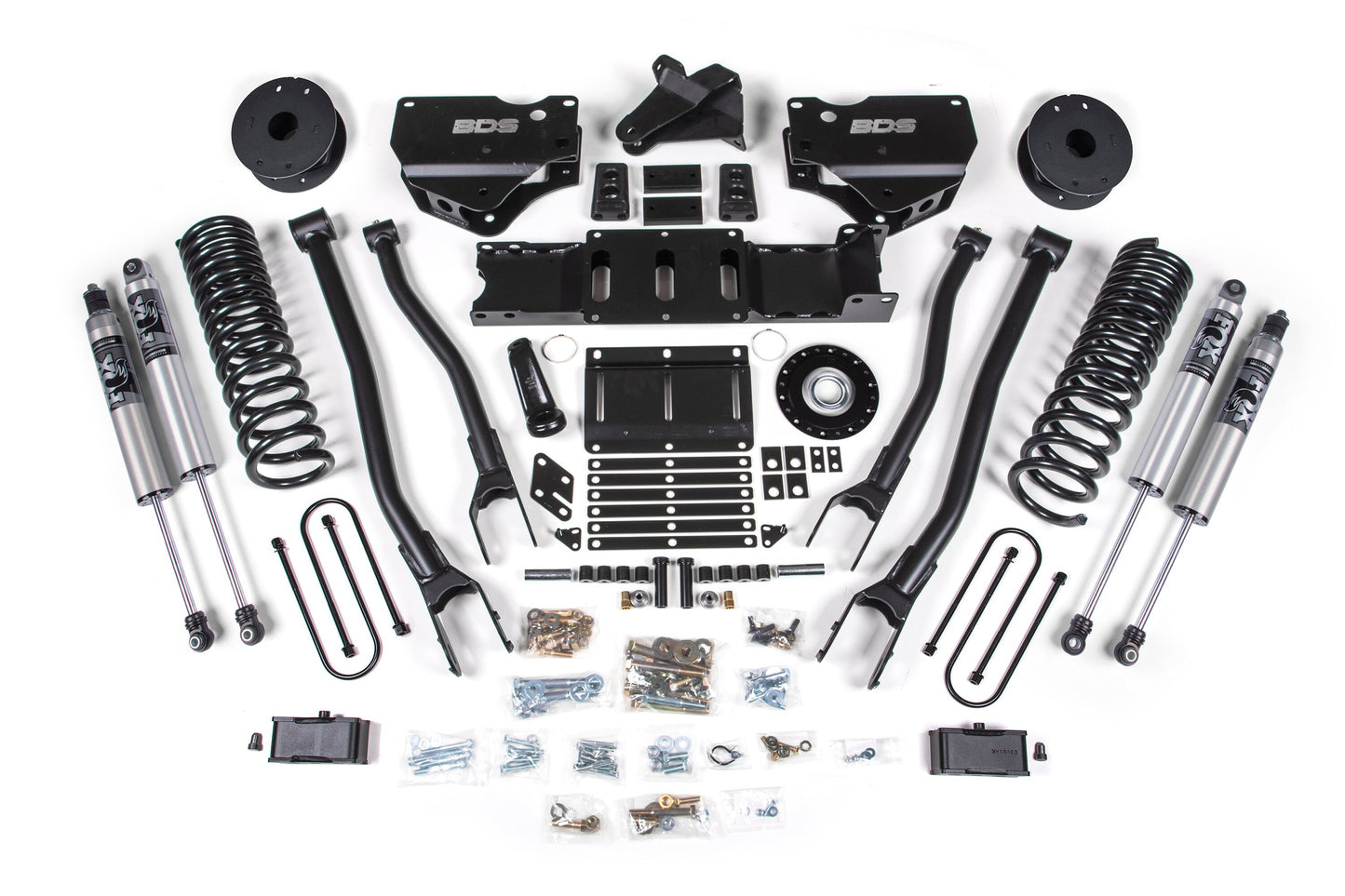 25-26 Ram 3500 (Diesel) 4 Inch 4-Link Lift Kit W/ Indexing Ring, 2 Inch Rear Lift w/o Overload, Block - NX2 Shocks BDS Suspension