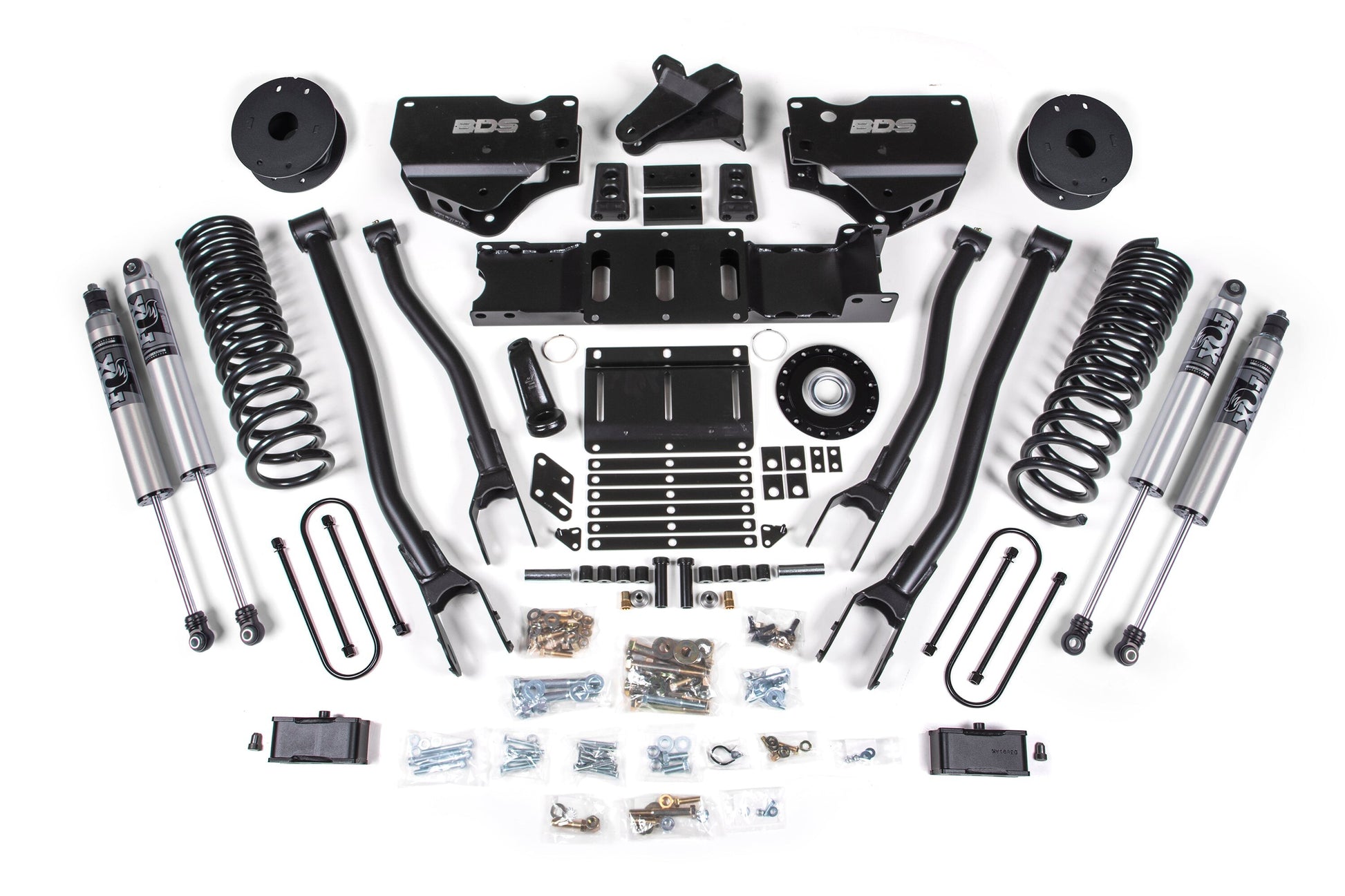25-26 Ram 3500 (Diesel) 4 Inch 4-Link Lift Kit W/ Indexing Ring, 2 Inch Rear Lift w/o Overload, Block - NX2 Shocks BDS Suspension