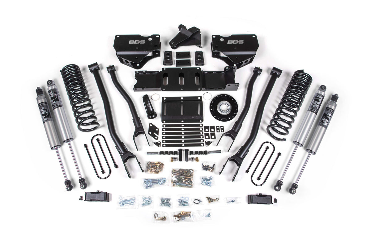 25-26 Ram 3500 (Gas) 4 Inch 4-Link Lift Kit W/ Indexing Ring, 3 Inch Rear Lift w/ Overload, Block BDS Suspension