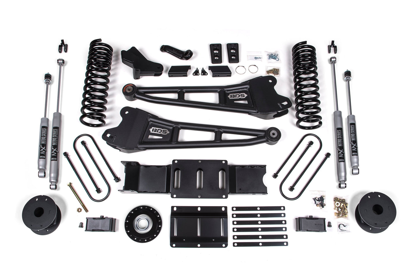 25-26 Ram 3500 (Diesel) 4 Inch Radius Arm Lift Kit W/ Indexing Ring, 3 Inch Rear Lift, Block W/ OE Air Assist BDS Suspension-6