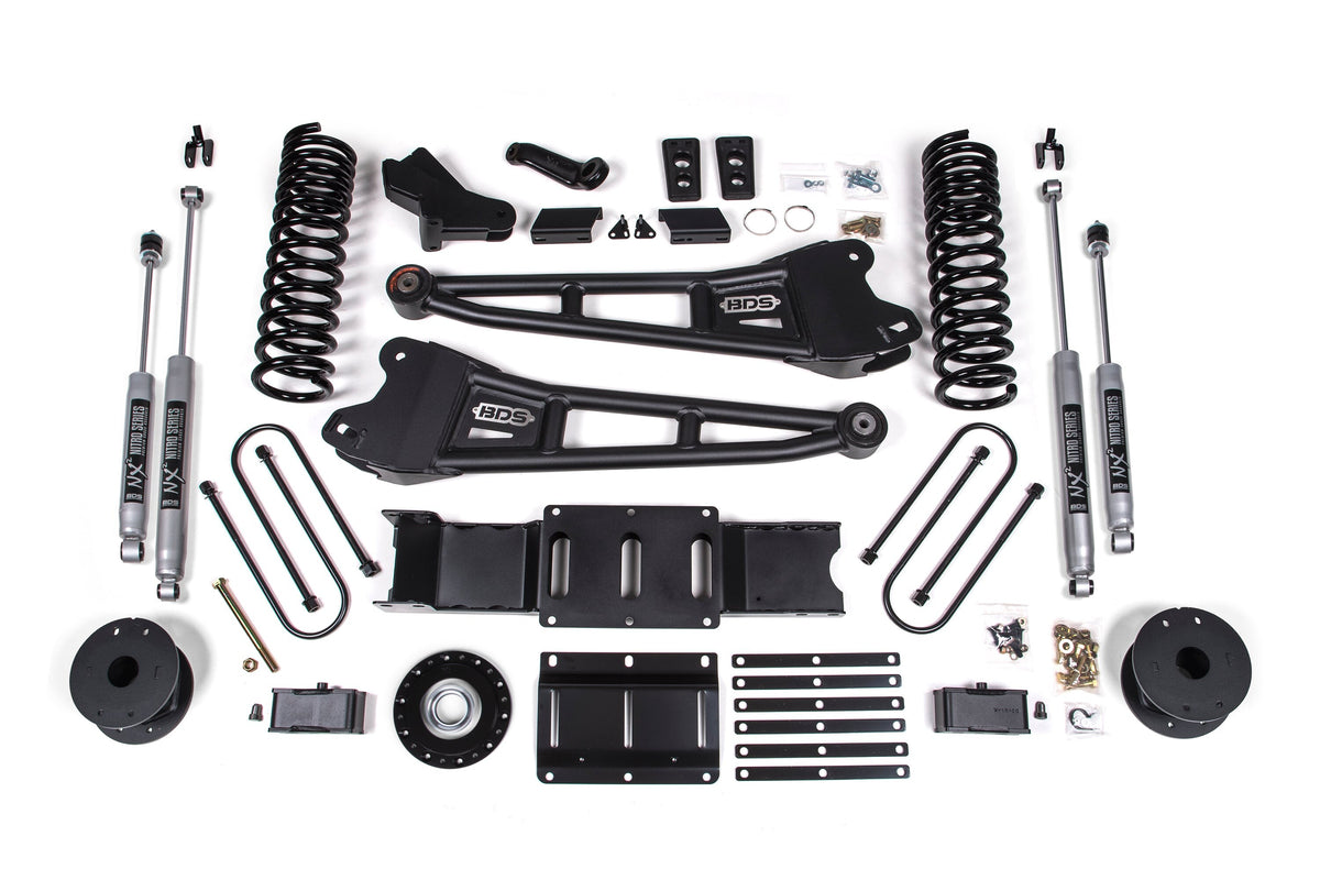25-26 Ram 3500 (Diesel) 4 Inch Radius Arm Lift Kit W/ Indexing Ring, 3 Inch Rear Lift, Block W/ OE Air Assist BDS Suspension-6