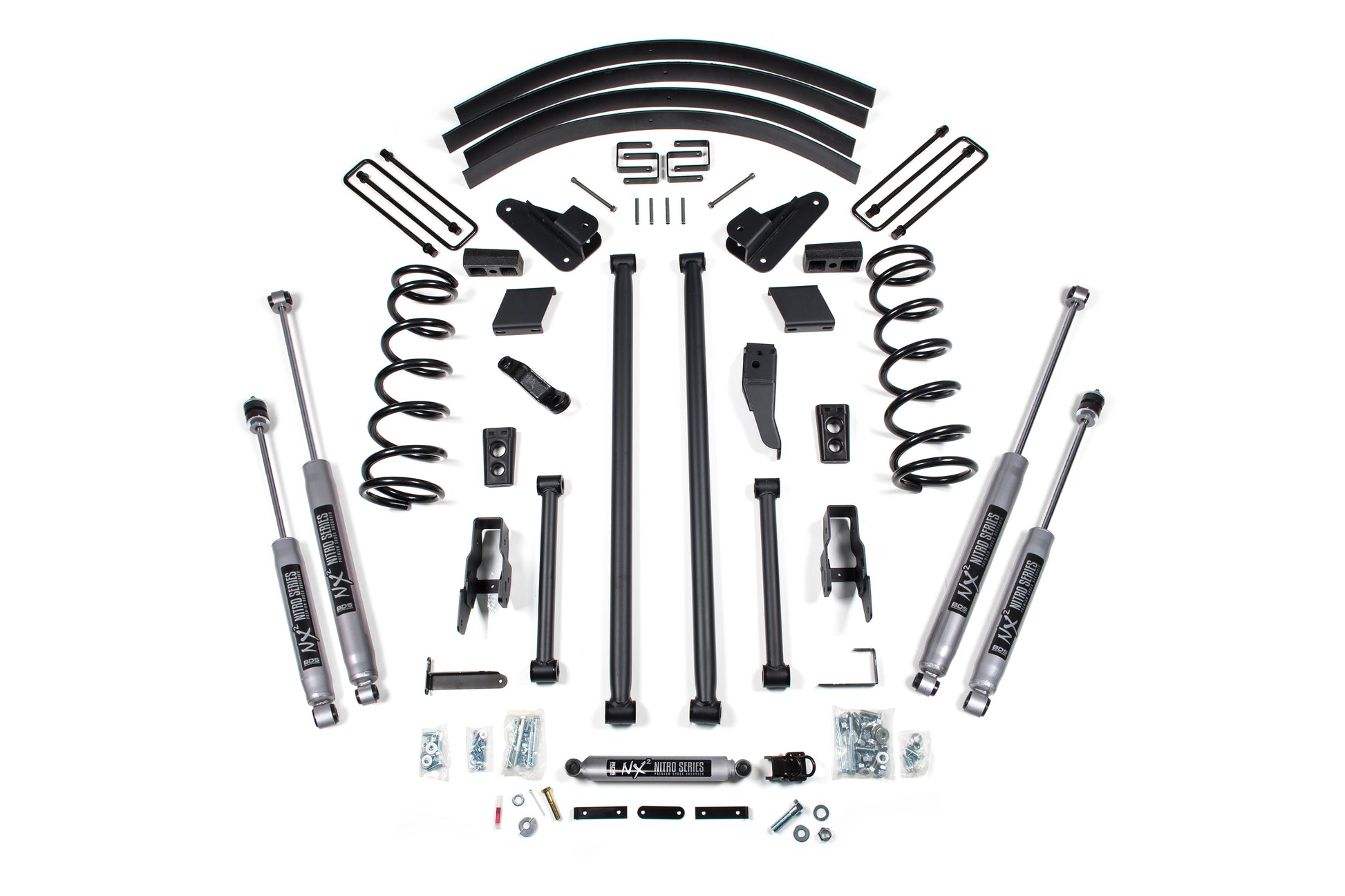 4.5 Inch Lift Kit Long Arm Conversion Dodge Ram 2500/3500 94-99 4WD Leaf Springs BDS Suspension
